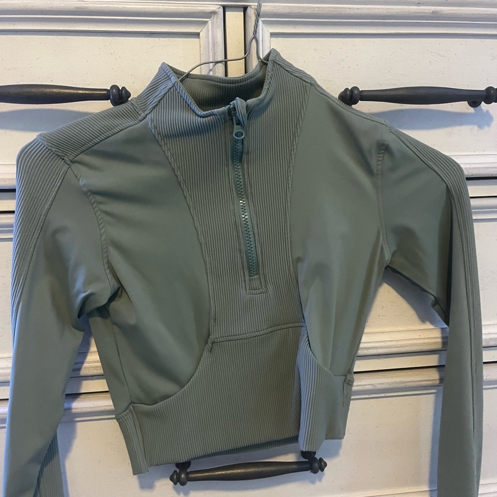 Target Green Long Sleeve Crop Top